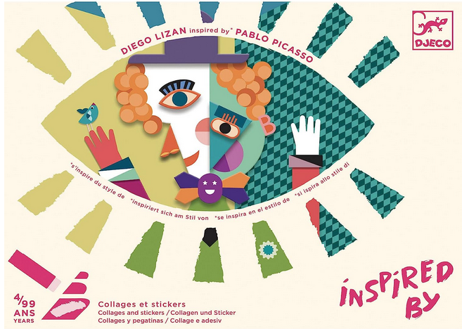 Sticker collage craft kit inspired by Pablo Picasso. Ages 4 to 99.