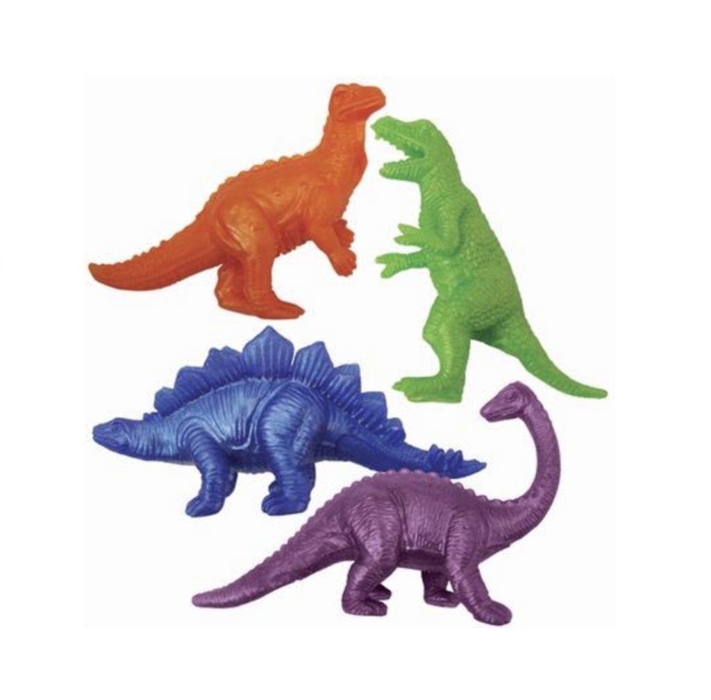 Stretchy silicone dinosaurs.