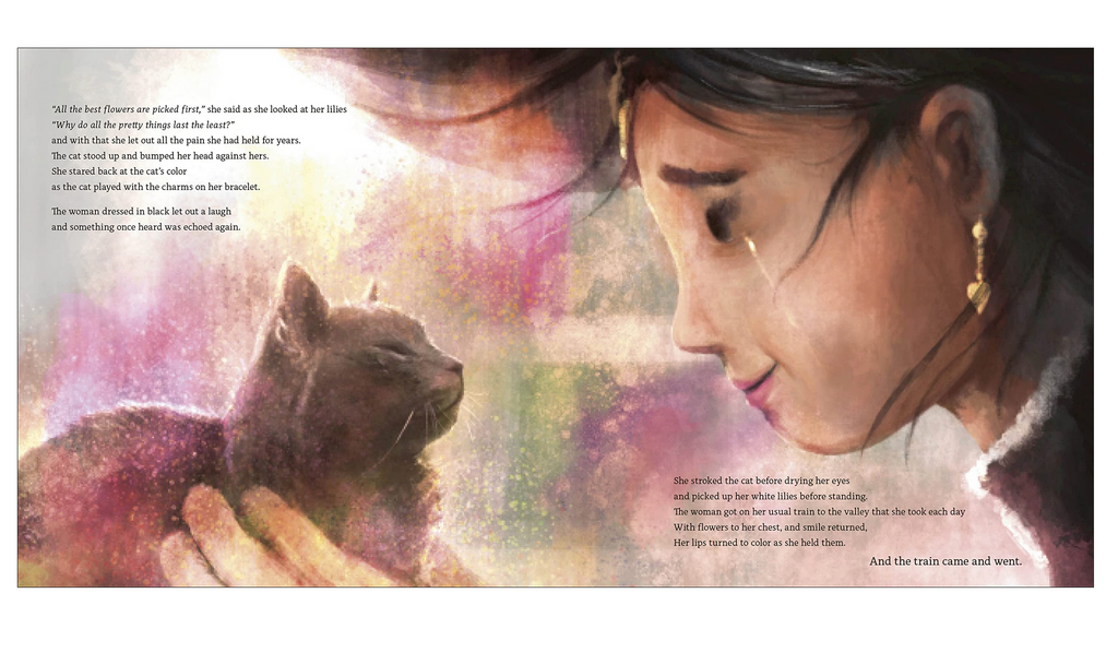 Page showing the Station Cat comforting a crying woman.