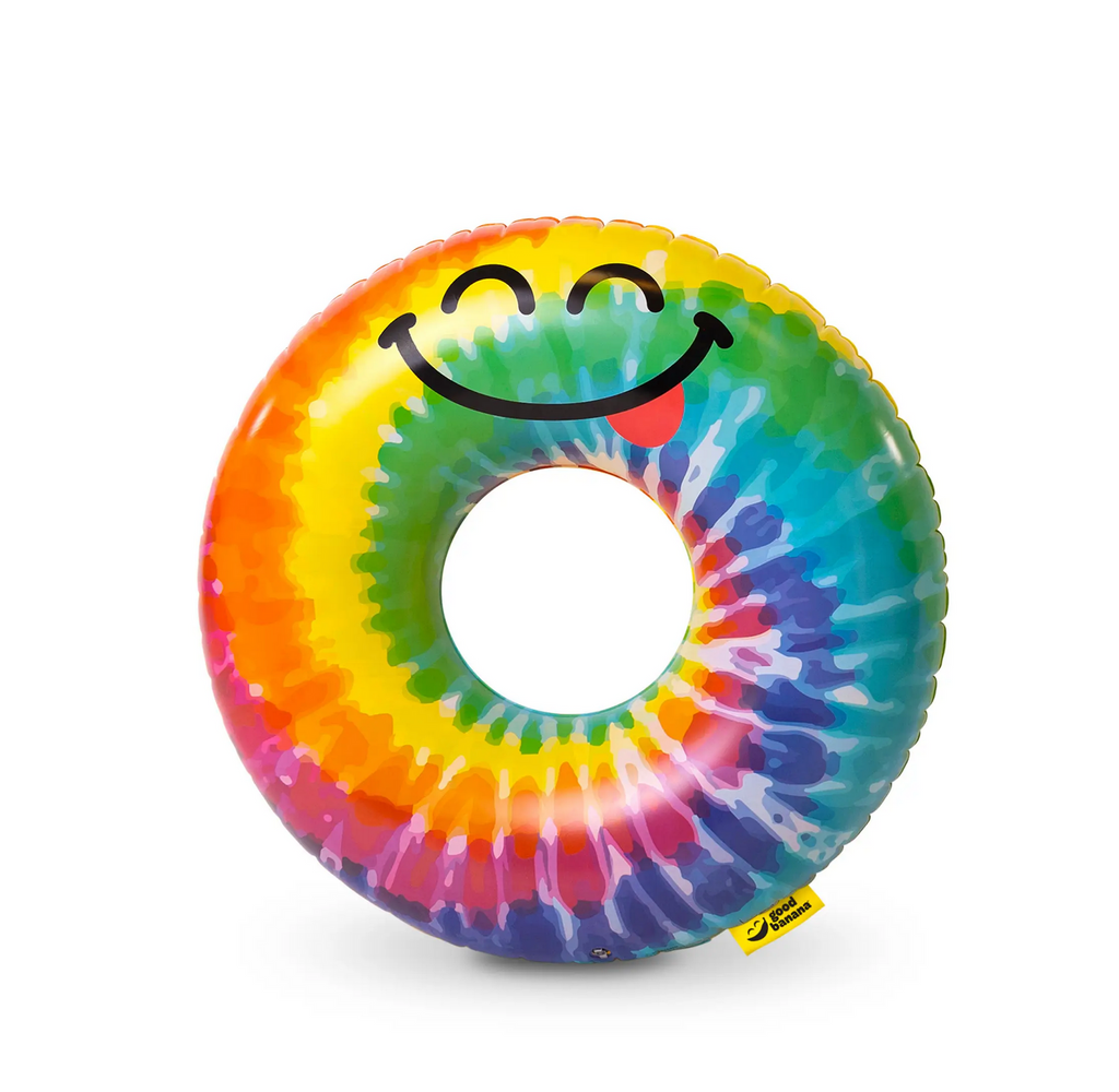 Inflated tie dyed kid's pool float.
