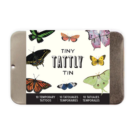Tiny Tin filled with tiny butterfly tattoos. 