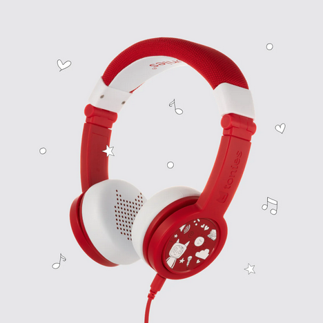 Red Tonies headphones. 