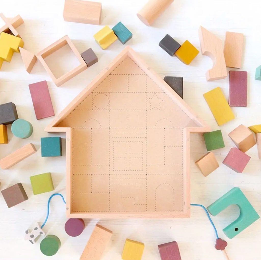 Wooden Tsumiki House building blocks from Japan.