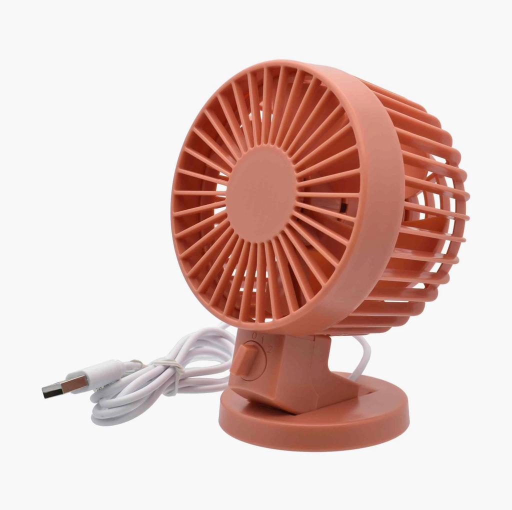 Pink turbo desk fan.