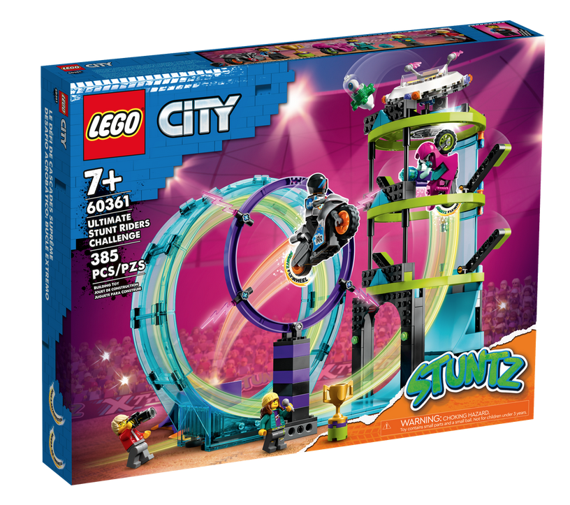 Lego City Ultimate stunt riders challenge. Ages 7 and up. 385 pieces.