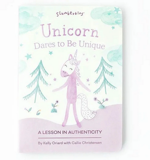Slumberkins' Unicorn knows she is different and lets her light shine! Teach little ones the importance of staying true to themselves with Unicorn’s story, an interactive board book that promotes authenticity. Through bravery and embracing her true self, Unicorn learns how to let her light shine.