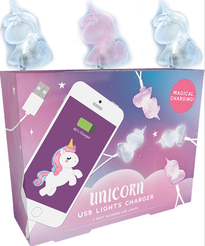 Unicorn USB string lights phone charger
