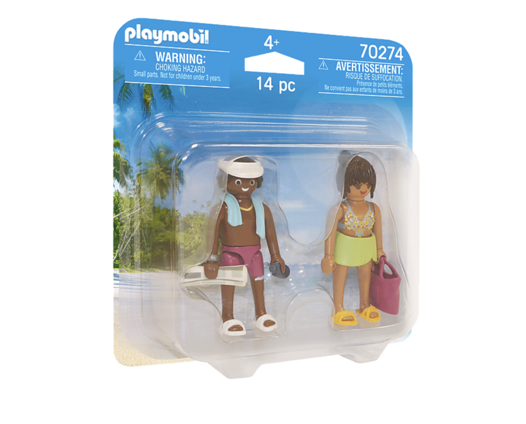 Playmobil vacation couple figures in package. Ages 4 and up.