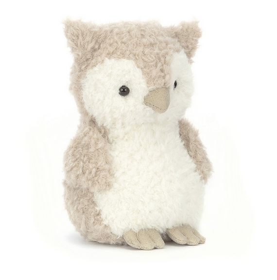 Cream and white nubby plush Wee Owl by Jellycat.