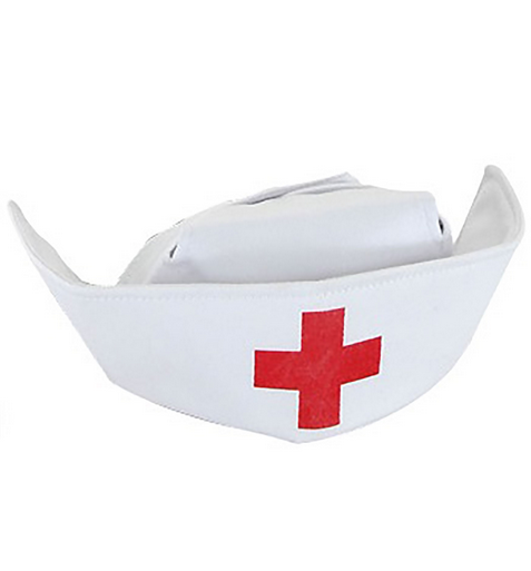 White Nurse Cap has a large, red cross on the front.