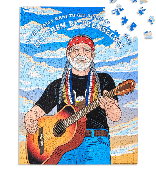Willie Let Them Be Themselves puzzle almost completed with a few pieces left to connect. 