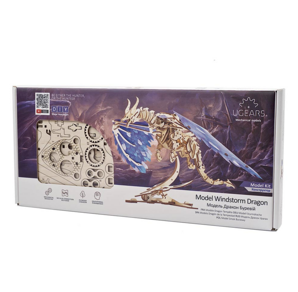 Box of Ugears Windstorm Dragon Model Kit.