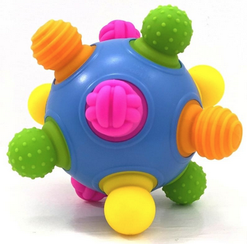 Woblii is a simple, yet multi-dimensional ball that is designed to grow with your children as they develop! Little fingers love pushing in and pulling out the colorful, textured silicone nubs.
