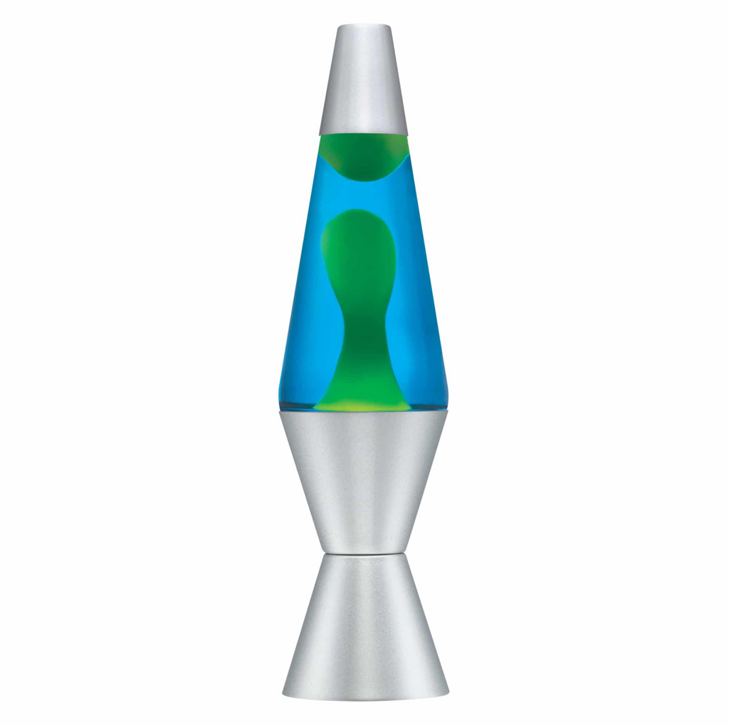 Yellow and blue 14.5 inch lava lamp.